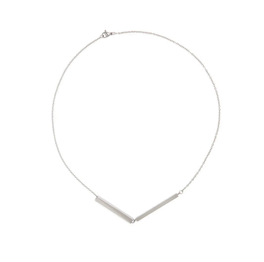 Secret Message Bar Necklace open revealing hidden engraved inner bar — Fanie Marie Jewelry