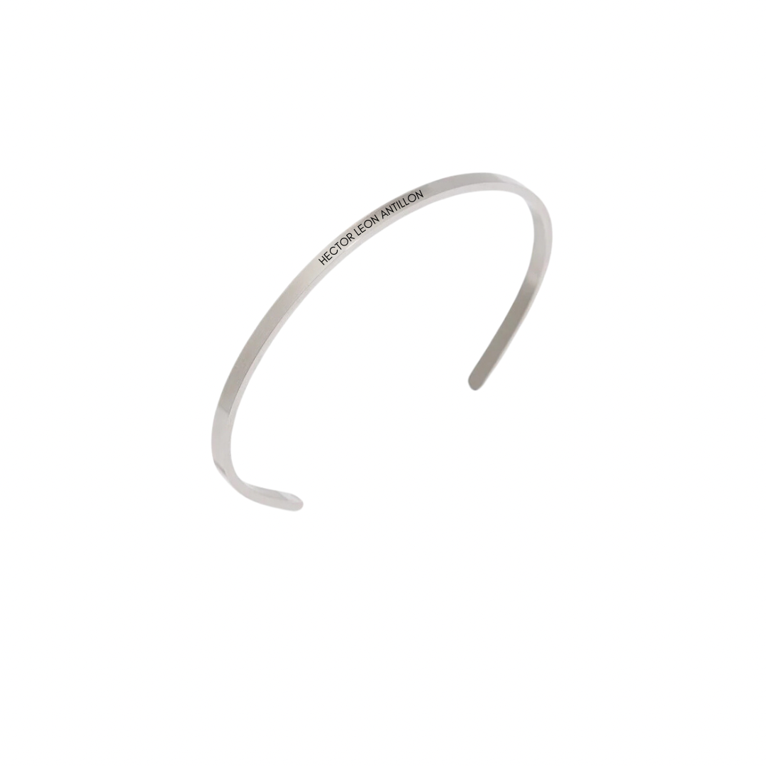 Thin Silver Custom Bracelet Engraving personalized gift or bracelet