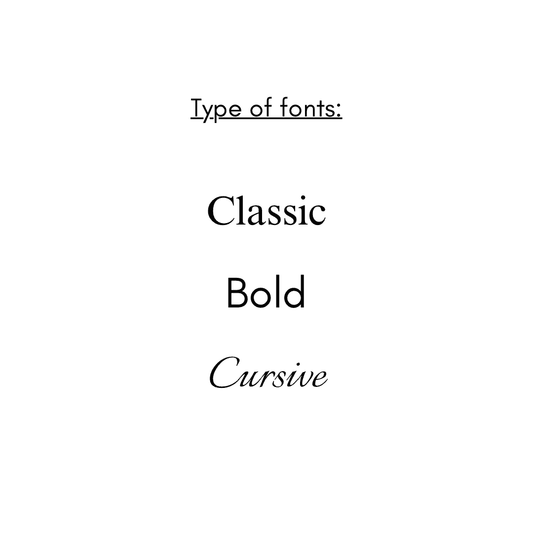 Three font options for custom engraved bar necklace — Fanie Marie Jewelry