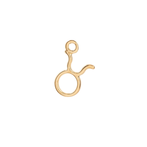 Taurus zodiac charm in 22K gold-plated finish