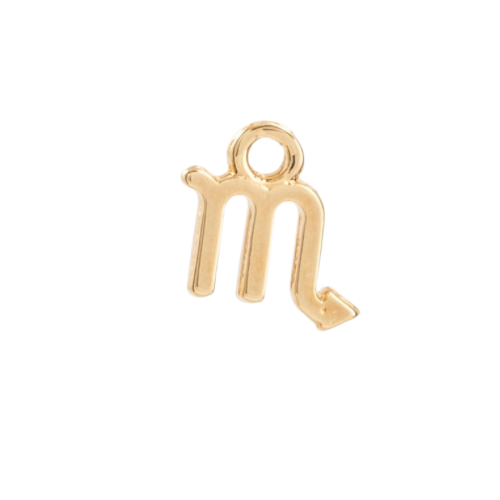 Scorpio zodiac charm in 22K gold-plated finish
