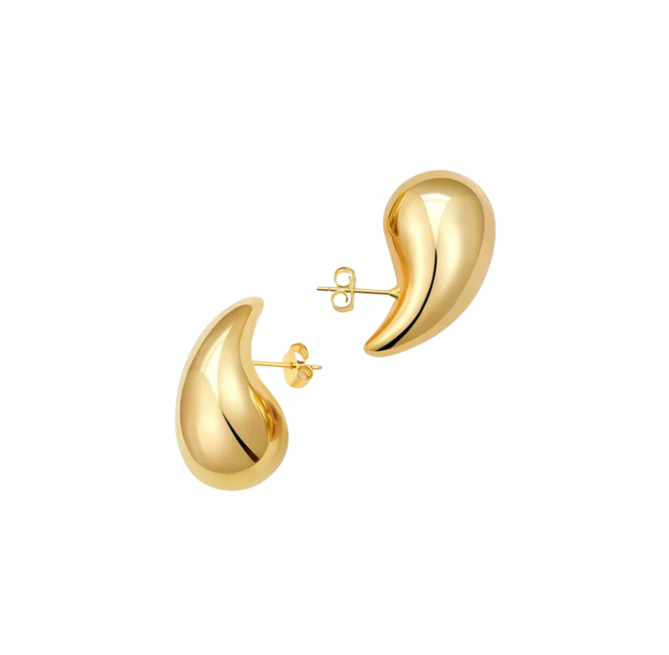 Introducing our new iconic teardrop earrings, the perfect accessory to elevate any outfit! Made with high-quality materials and exquisite craftsmanship, these earrings are designed to make a statement and leave a lasting impression.

Bottega Veneta teardrop Dupes
Hailey Bieber 

thick hoop earrings  the most in-demand and chunky styles

Material: Stainless Steel + 18K gold plated

measurements: 1.25 x .65 in