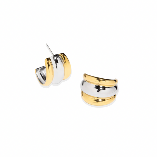 The Merge Hoops – Bicolor Triple Hoop Earrings