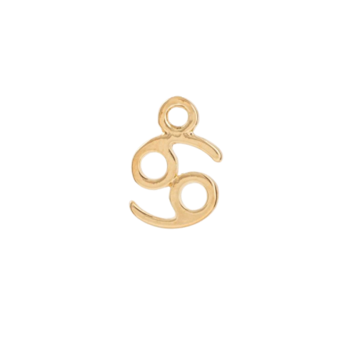 Cancer zodiac charm in 22K gold-plated finish