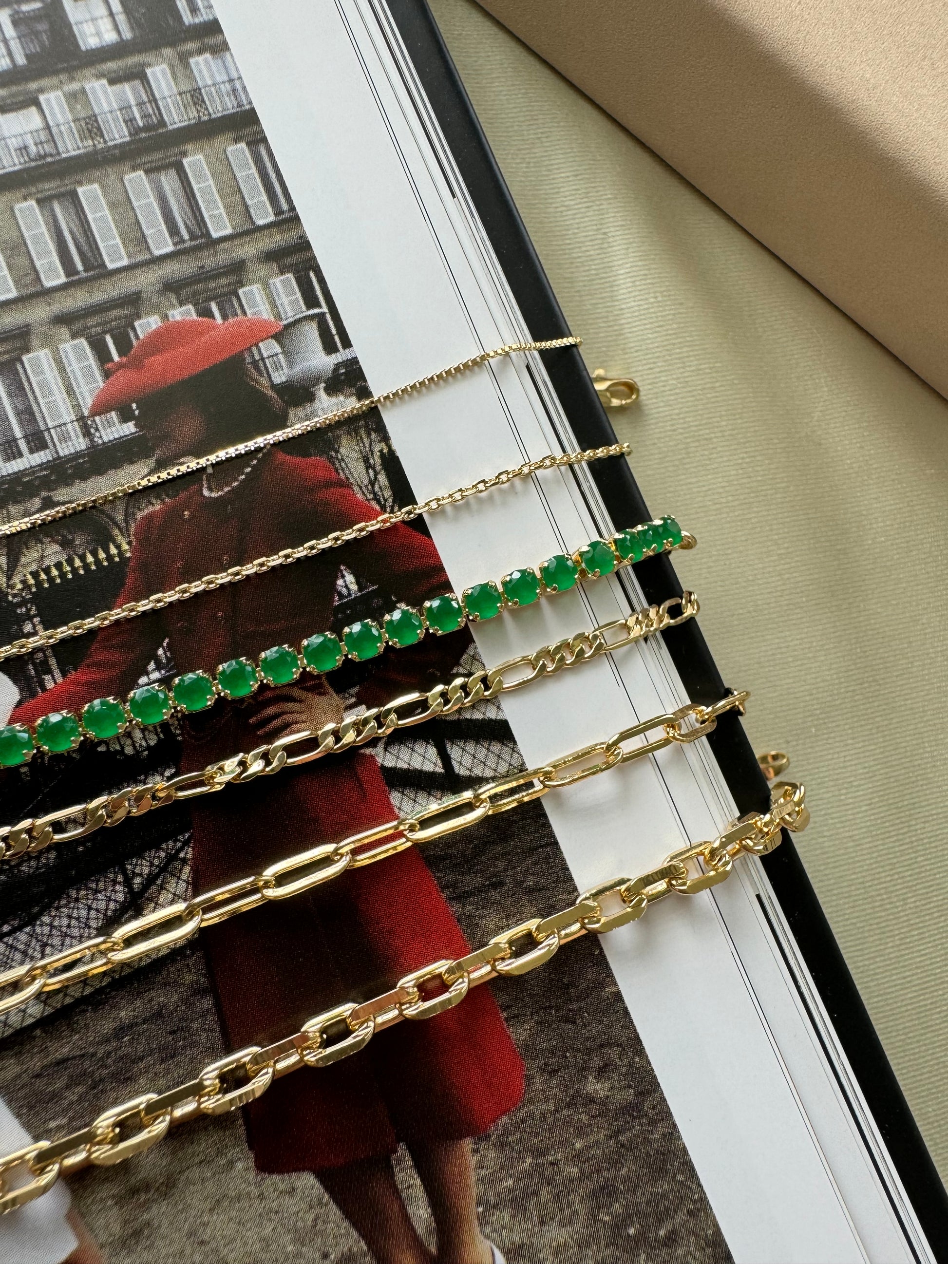 18K gold-filled 0.9mm link chain bracelet 