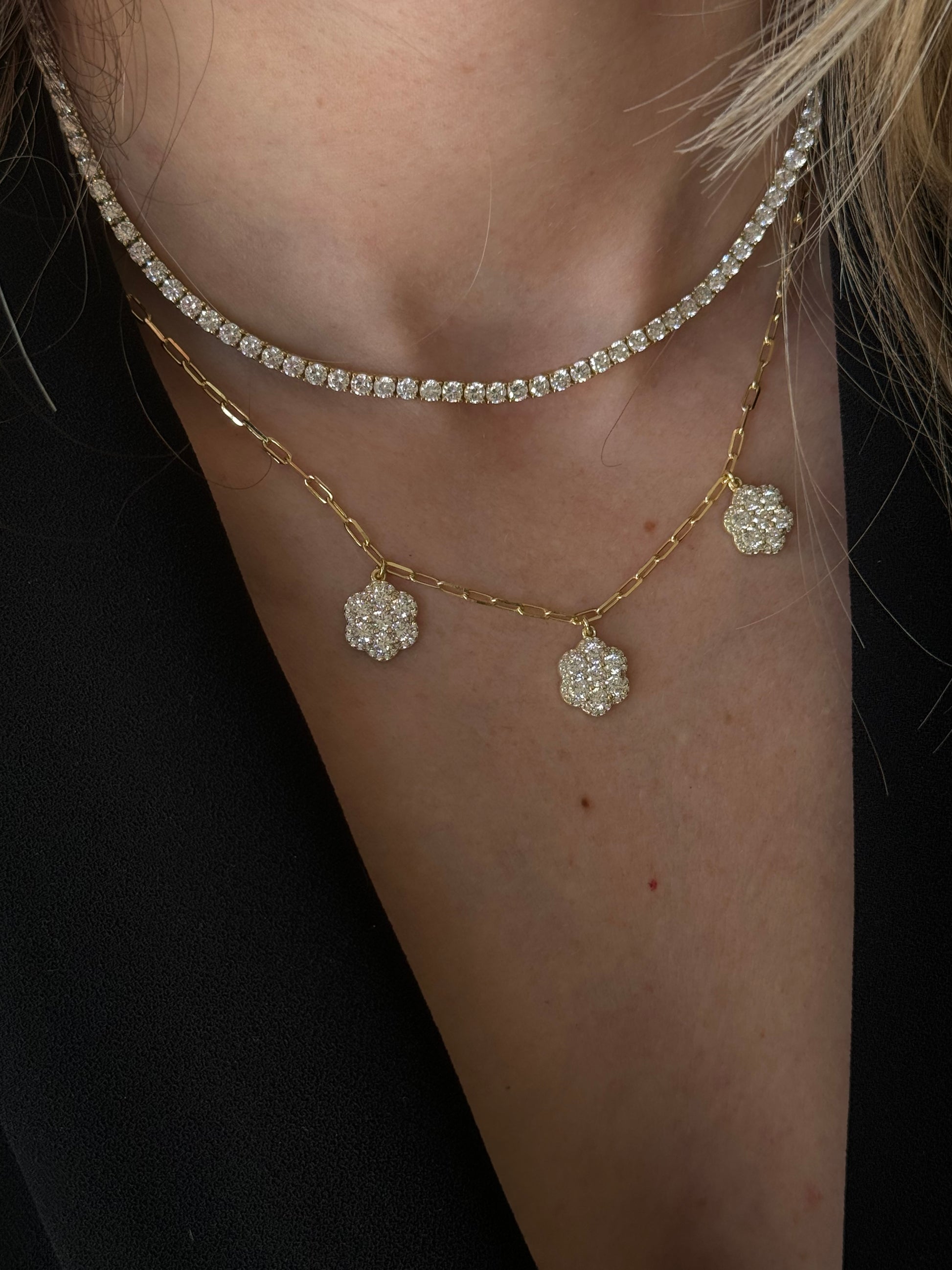 Add a touch of whimsy to your outfit with our TRIPLE FLOWER FIGARO NECKLACE. Featuring delicate flowers on a classic figaro chain, this necklace is both charming and elegant. Perfect for any occasion, it will make you stand out in a sea of basic jewelry. 

Material: Sterling silver .925 + 18K gold plated

Measurements: 16 in + 1.90 in

pendant : .45 in