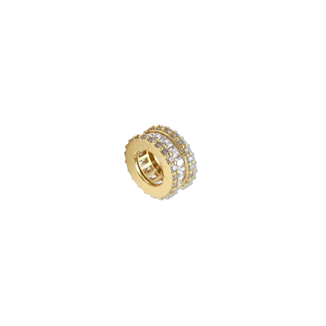Intuition charm — 18K gold-plated textured gold pavé intention charm, Inner Power Collection