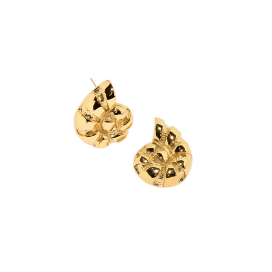 The Soleil Spark – Gold Sparkle Shell Earrings