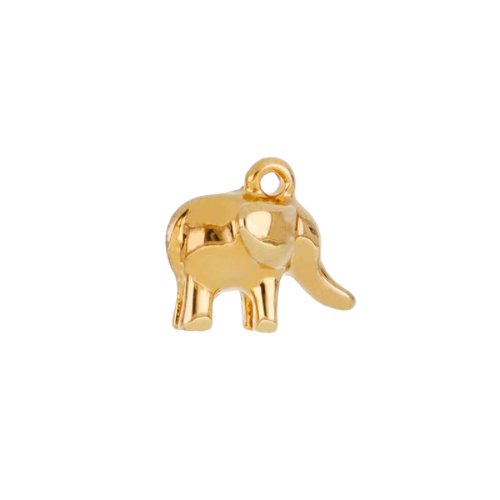 Elephant charm in 22K gold-plated finish