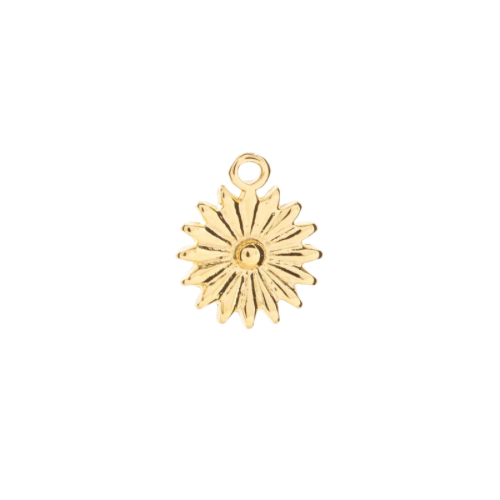 Flower charm in 22K gold-plated finish