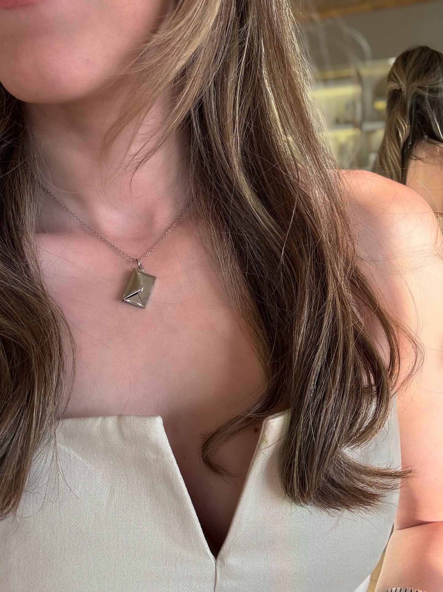 Envelope Message Silver Necklace