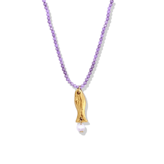 The Lilac Drift – Fish Pendant Necklace