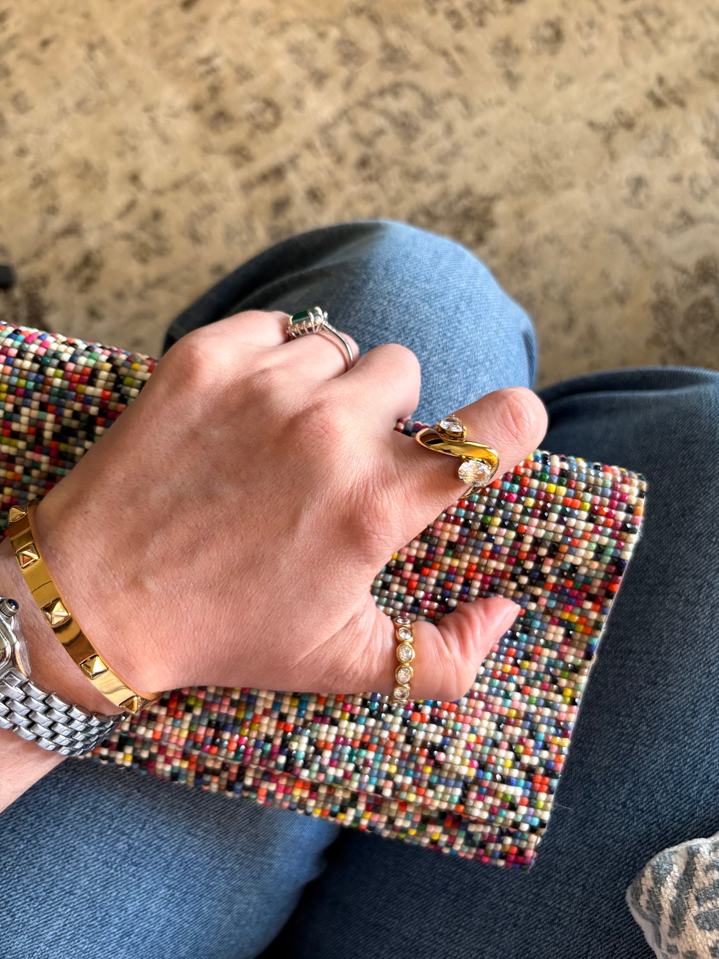Aurelia Two-Stone Wave Ring