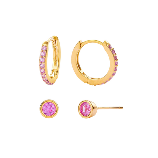 Celebrate your special day and month with our October Birthstone Set!

This beautiful set includes a stunning hoop and earring duo featuring the vibrant October birthstone. Add a touch of personalization to any outfit with this set, perfect for any October birthday or special occasion. 

Spread awareness with this pink October birthstone set. 💕

Material: Sterling silver .925 + 18K gold plated

measurements: 10mm hoop and 6mm stud