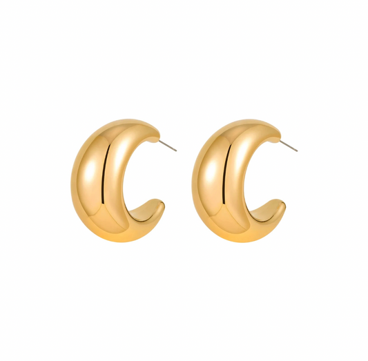 The Bold hoops is the classic hoop we all love. We can wear this over and over again for our all-time staple.

thick hoop earrings  the most in-demand and chunky styles

Material: Stainless Steel + 18K gold plated

Measurements: 1.60 x .75 in
