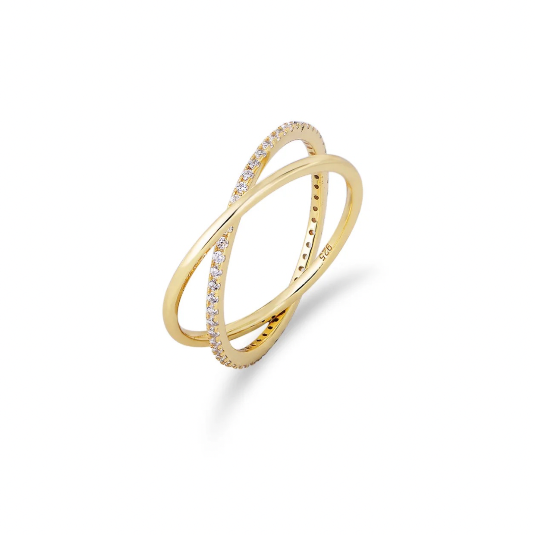 Loop Ring Gold Double Loop Golden Ring | Fanie Marie Jewelry