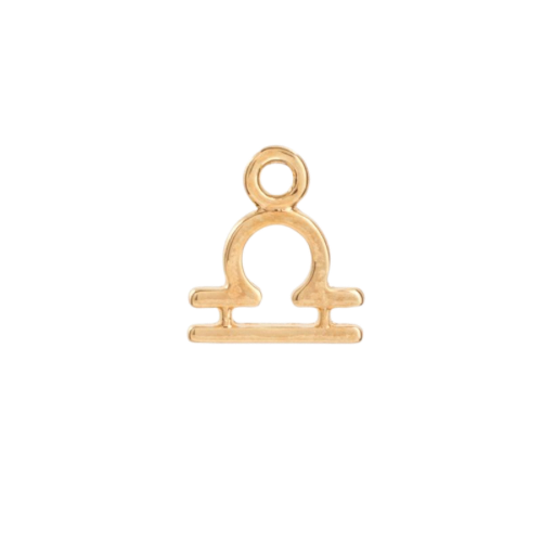 Libra zodiac charm in 22K gold-plated finish
