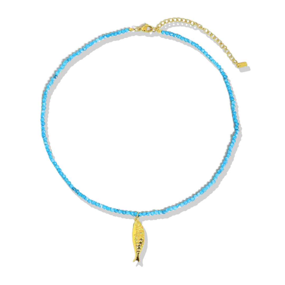 The Oceana – Baby Blue Fish Pendant Necklace