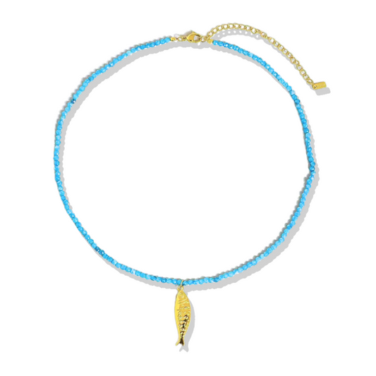 The Oceana – Baby Blue Fish Pendant Necklace