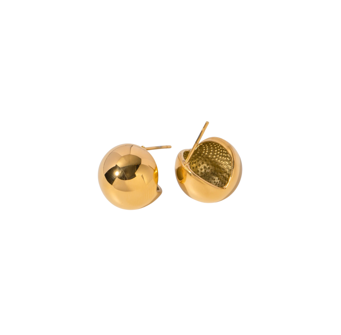 Add a touch of sophistication to any outfit with these gorgeous gold bold studs. 
Have more than one piercing? Awesome! Our gold bold studs pair well with other piercings or earrings. 

thick hoop earrings  the most in-demand and chunky style


Material: Stainless Steel + 18K gold plated

Measurments: 1.50 cm