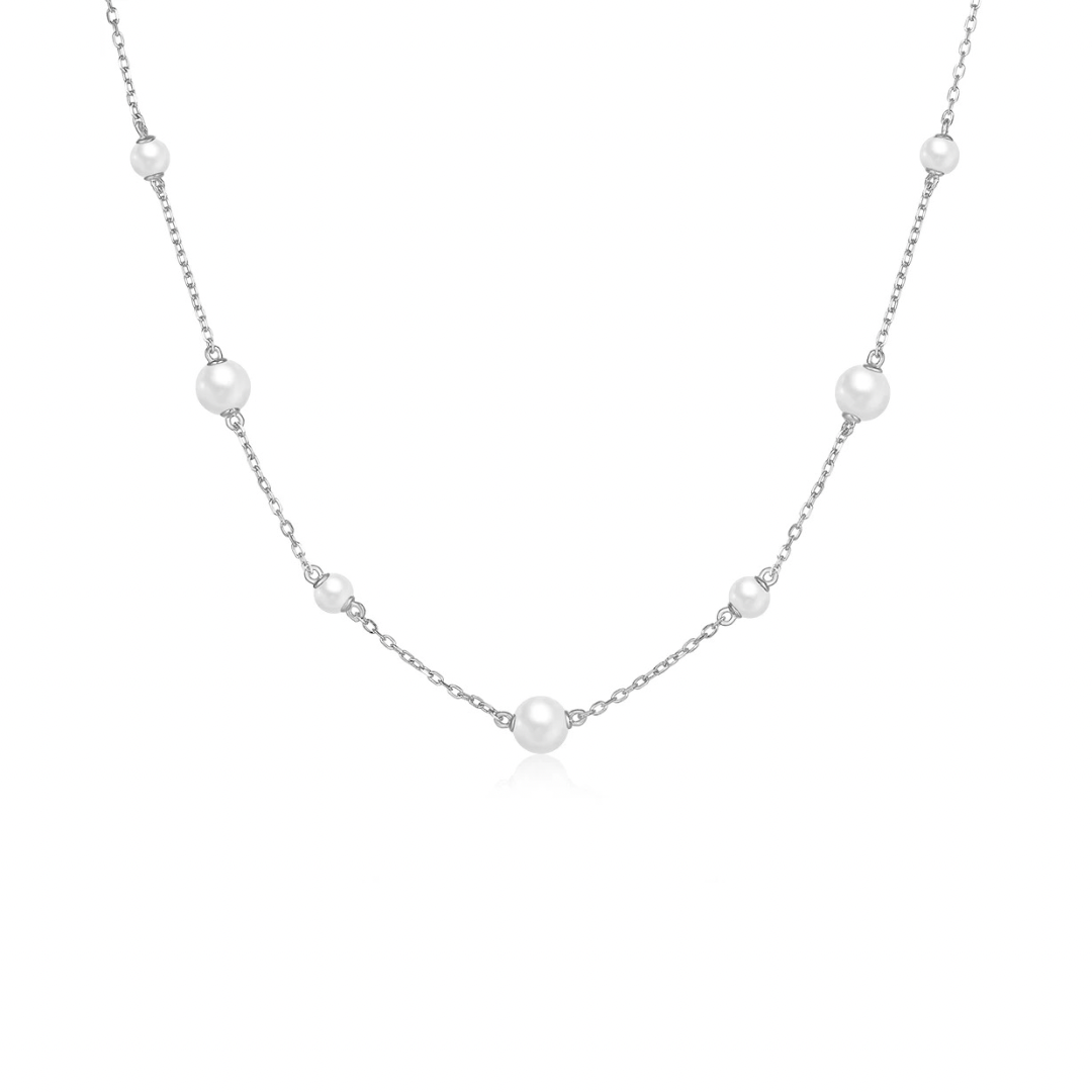 Indulge in the understated luxury of our DELICATE PEARL SILVER NECKLACE. 
Elegant and sophisticated, this .925 Sterling Silver necklace features delicate pearls that add a touch of refinement to any outfit. Bring a touch of classic beauty to your wardrobe with this exclusive piece.


Material: .925 Sterling Silver + 18K gold plated

Measurements: 14.80 + 2.00 in 