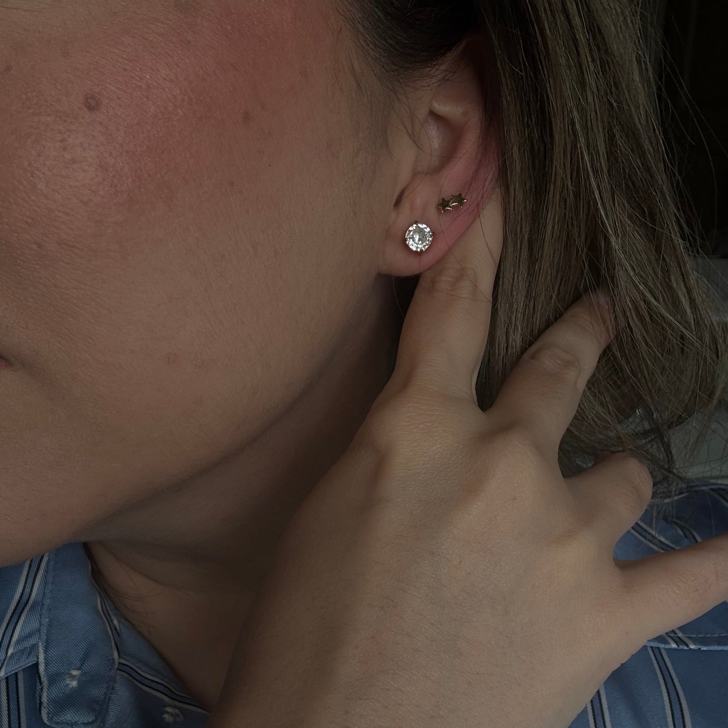 Grace fan zircon earrings lifestyle shot