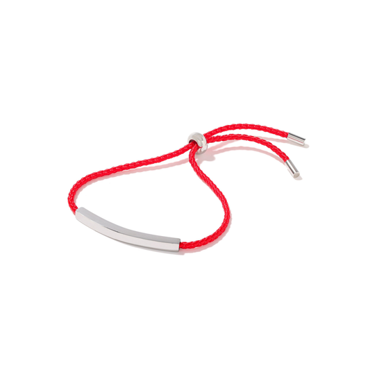 Red + Silver Friendship Bracelet