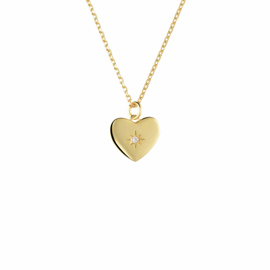 Add a touch of elegance with the Heart Spark Golden Necklace! Its delicate design will make your heart flutter and elevate any outfit.

Perfect for a romantic evening or everyday wear, this necklace is a must-have for any jewelry collection.

Gift yourself or someone special this stunning piece ❤️


Material: 925 Sterling Silver + gold plated 18K

measurements: .16.8 in + 1.2 in and

pendant: .45 in x .45 in