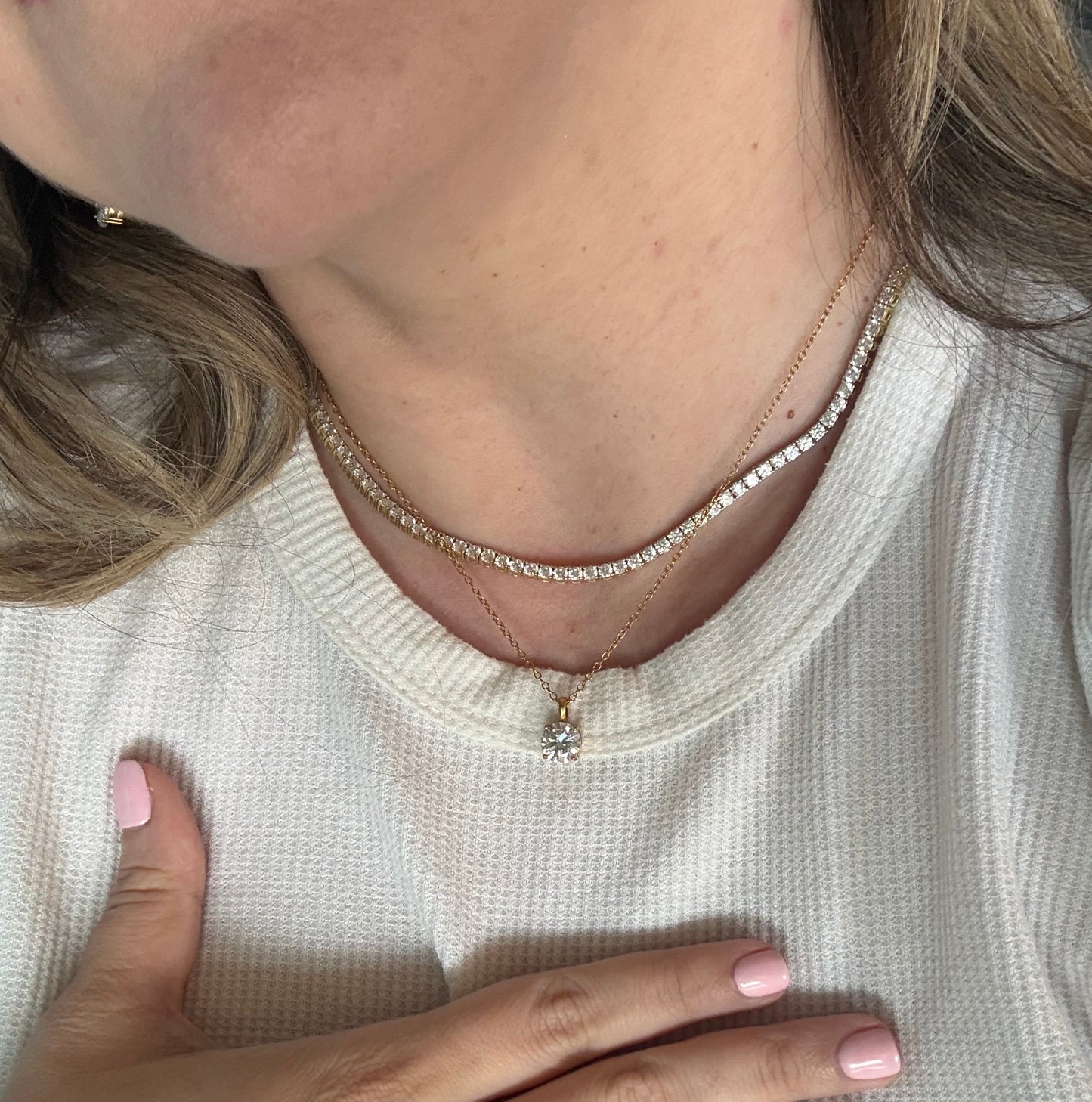 Kayla solitaire necklace additional angle