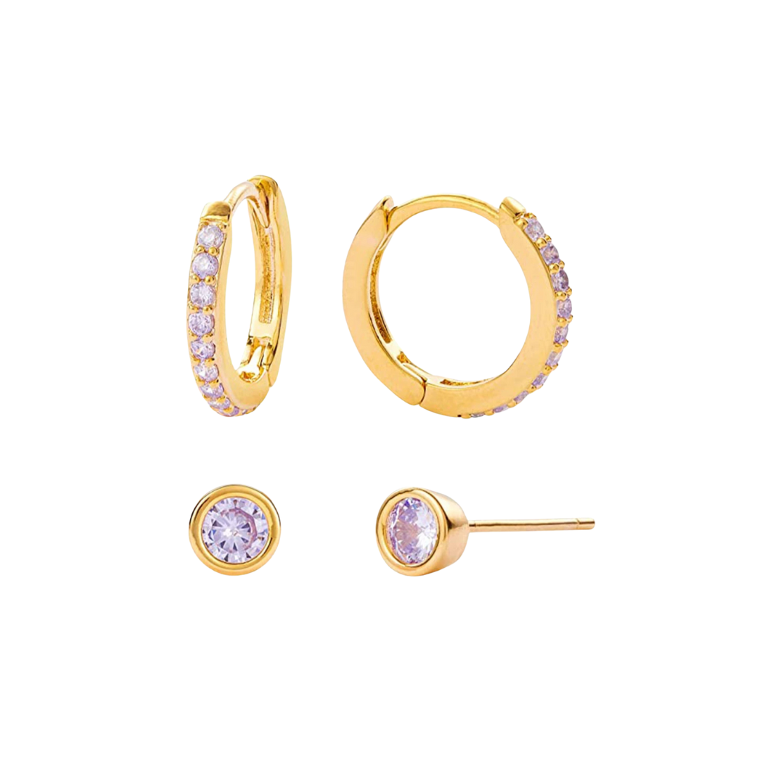 Celebrate your special day with our June Birthstone Set! This beautiful set includes a stunning hoop and earring duo featuring the vibrant June birthstone. Add a touch of elegance and personalization to any outfit and make a statement with this set, perfect for any June birthday or special occasion.


Material: Sterling silver .925 + 18K gold plated

measurements: 10mm hoop and 6mm stud