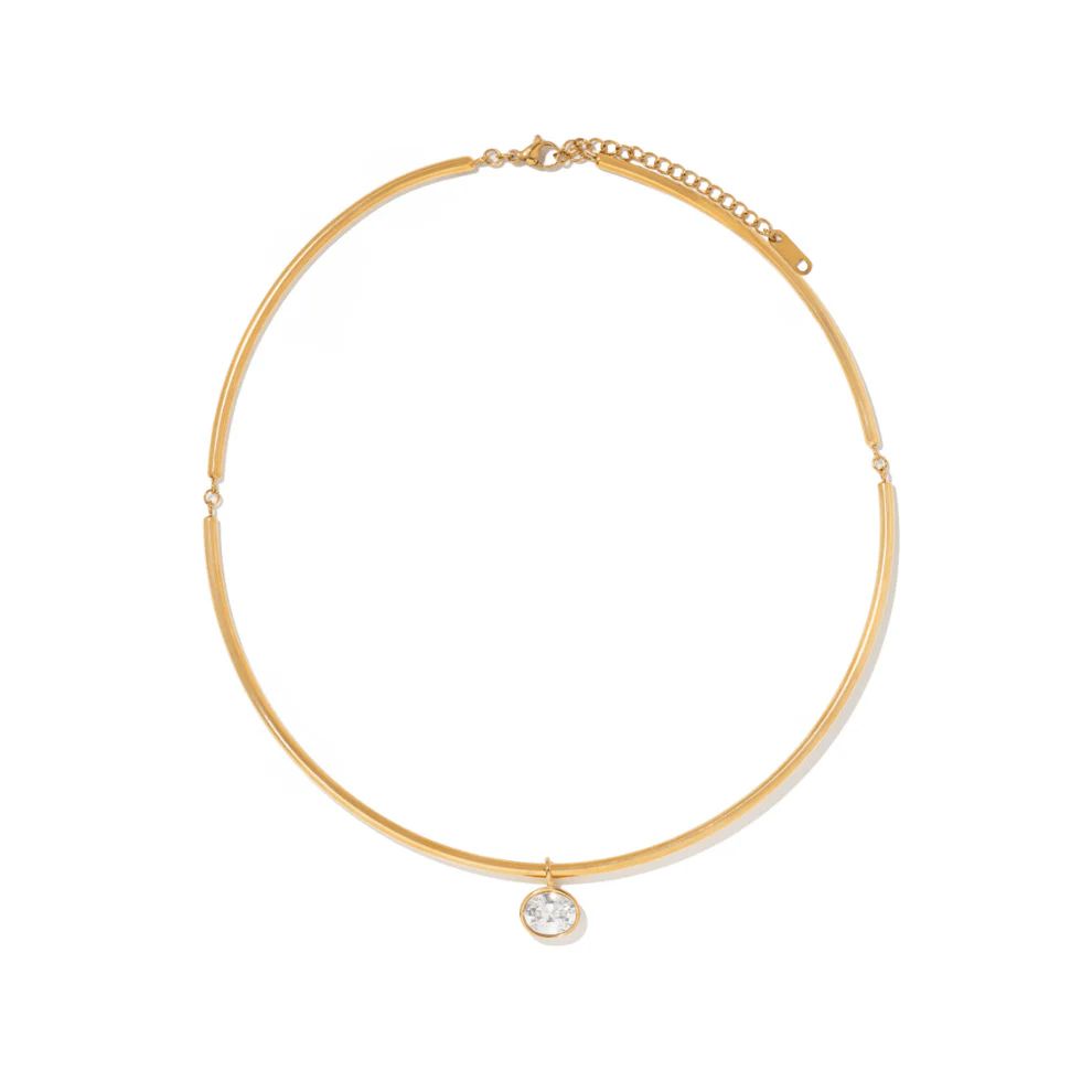 Caroline Bezel Zircon Collar Necklace