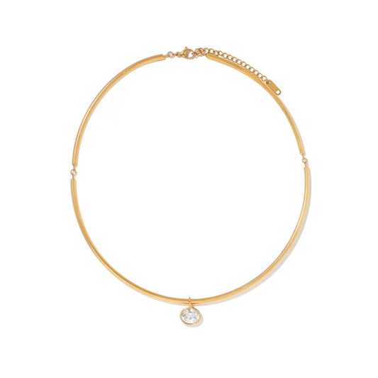 Caroline Bezel Zircon Collar Necklace