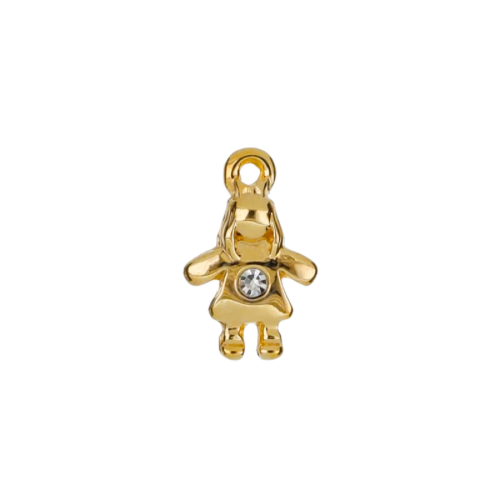 Girl Crystal charm in 22K gold-plated finish