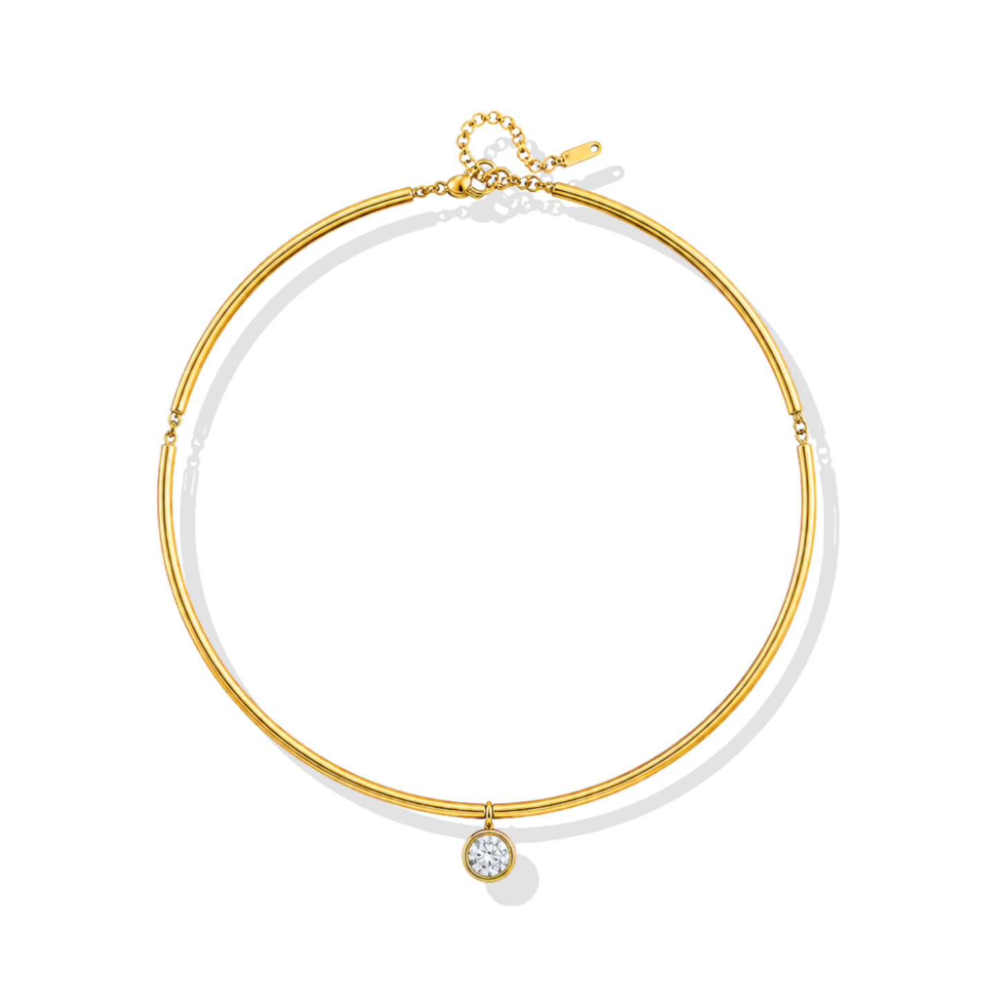 Caroline Round Zircon Collar Necklace