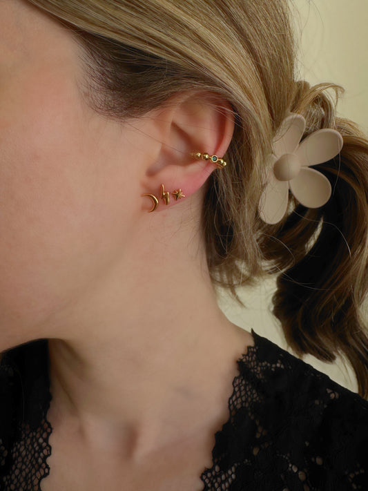 Mini Crescent Moon Studs
