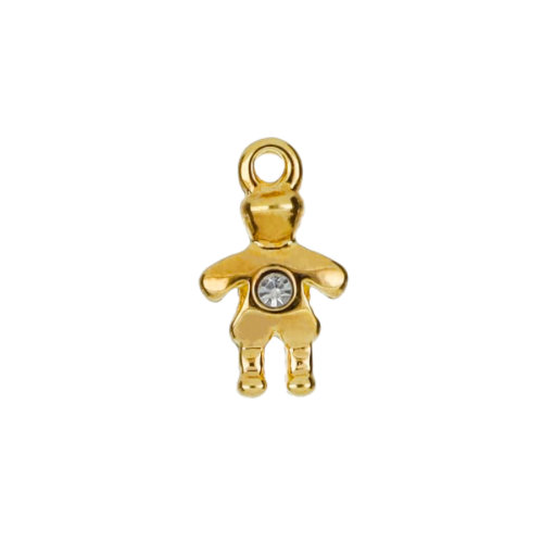 Boy Crystal charm in 22K gold-plated finish