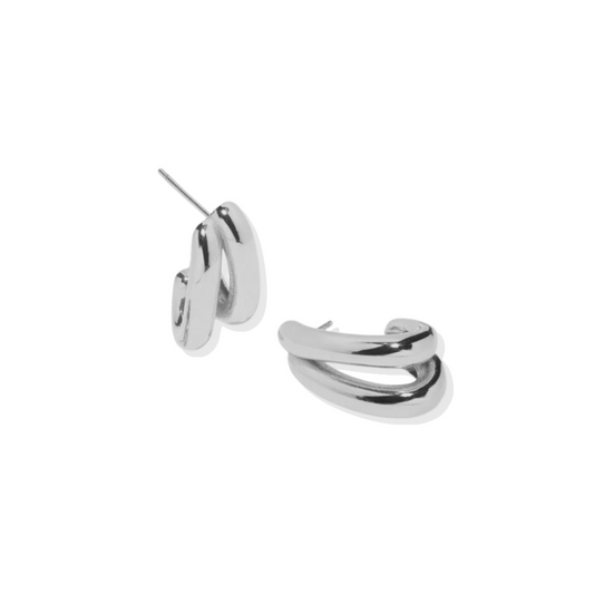 The Solene – Chunky Silver Hoop Earrings