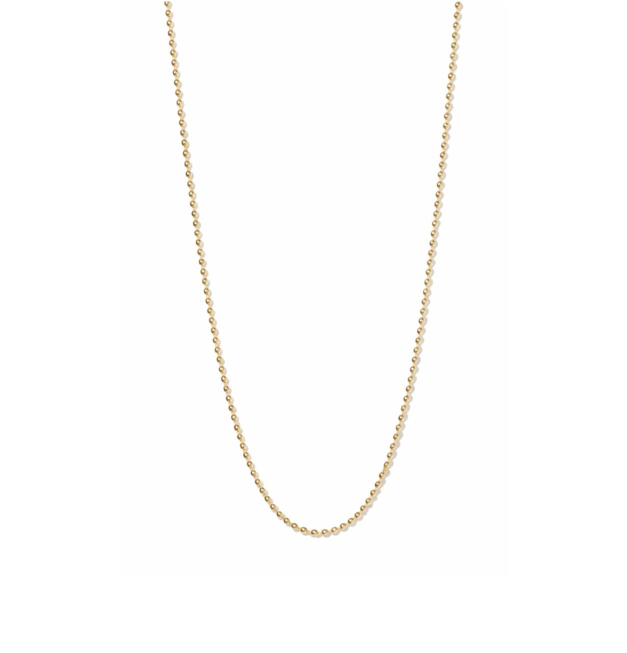 Beads chain necklace in 18K gold-plated stainless steel with 1.2mm beads