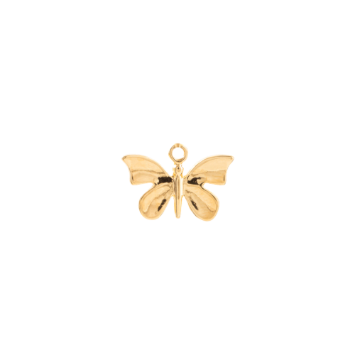 Butterfly charm in 22K gold-plated finish