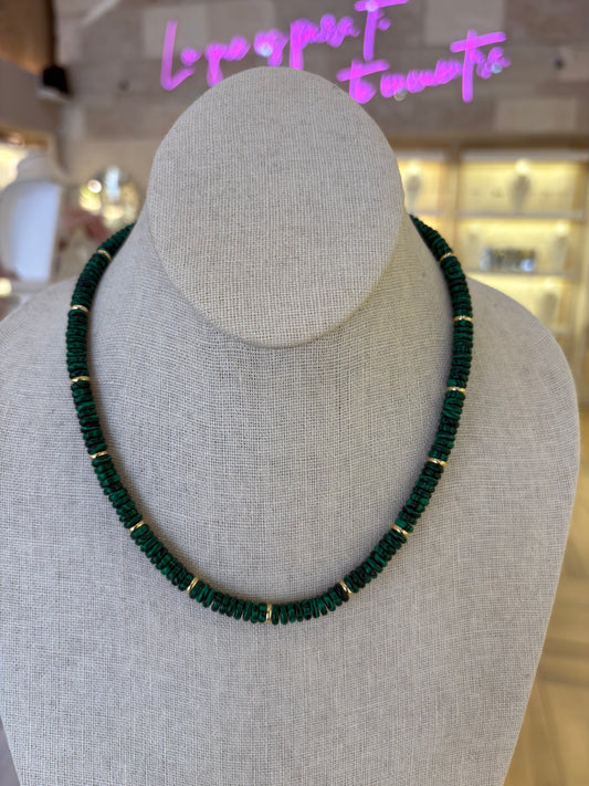 Positano Malachite Beaded Necklace
