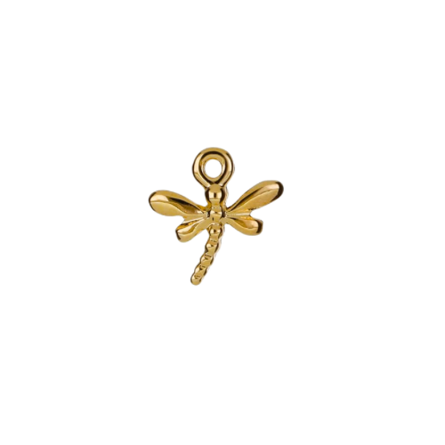 Dragonfly charm in 22K gold-plated finish