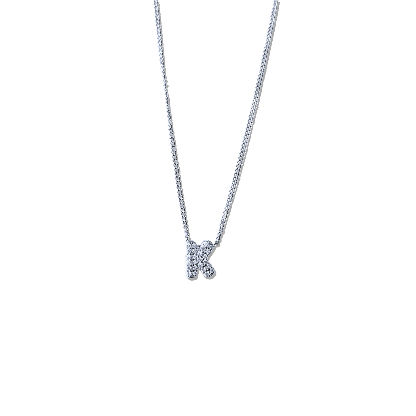 Initial Silver Bubble Necklace