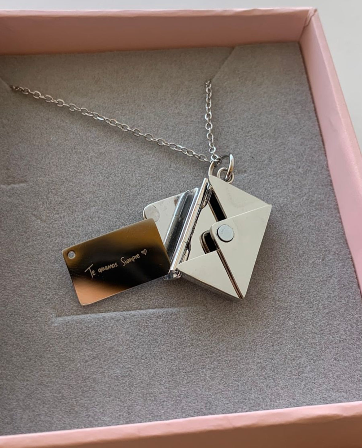 Envelope Message Silver Necklace