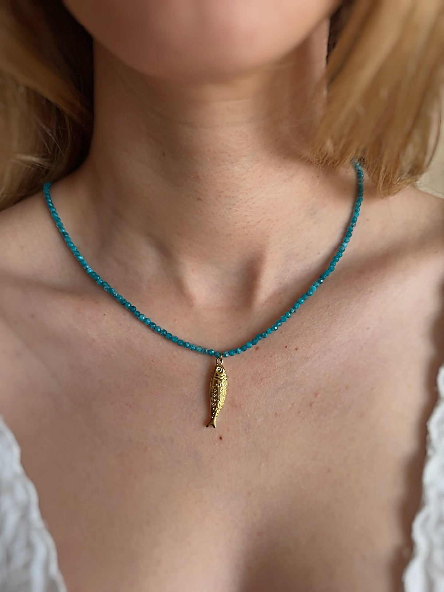 The Oceana – Baby Blue Fish Pendant Necklace