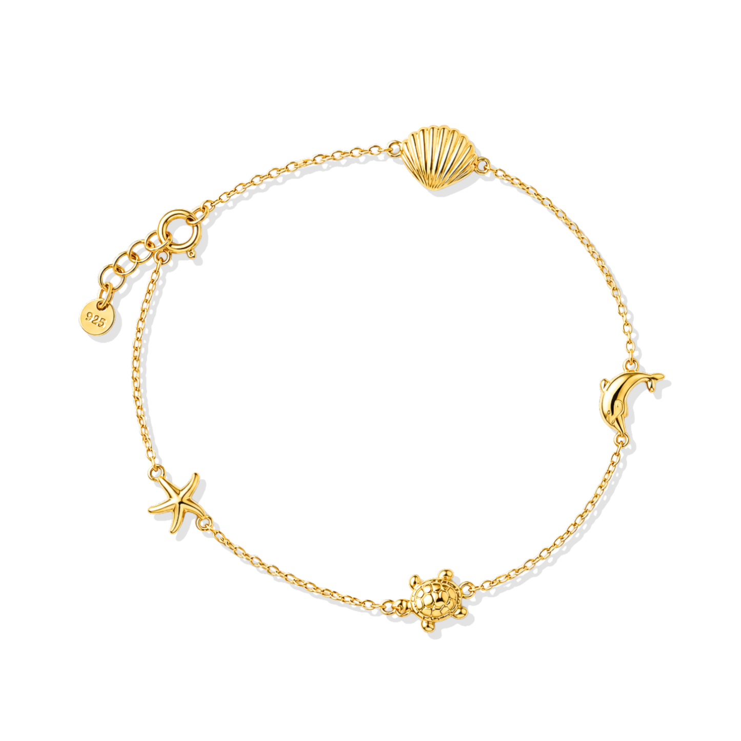 Ocean Charm Gold Anklet
