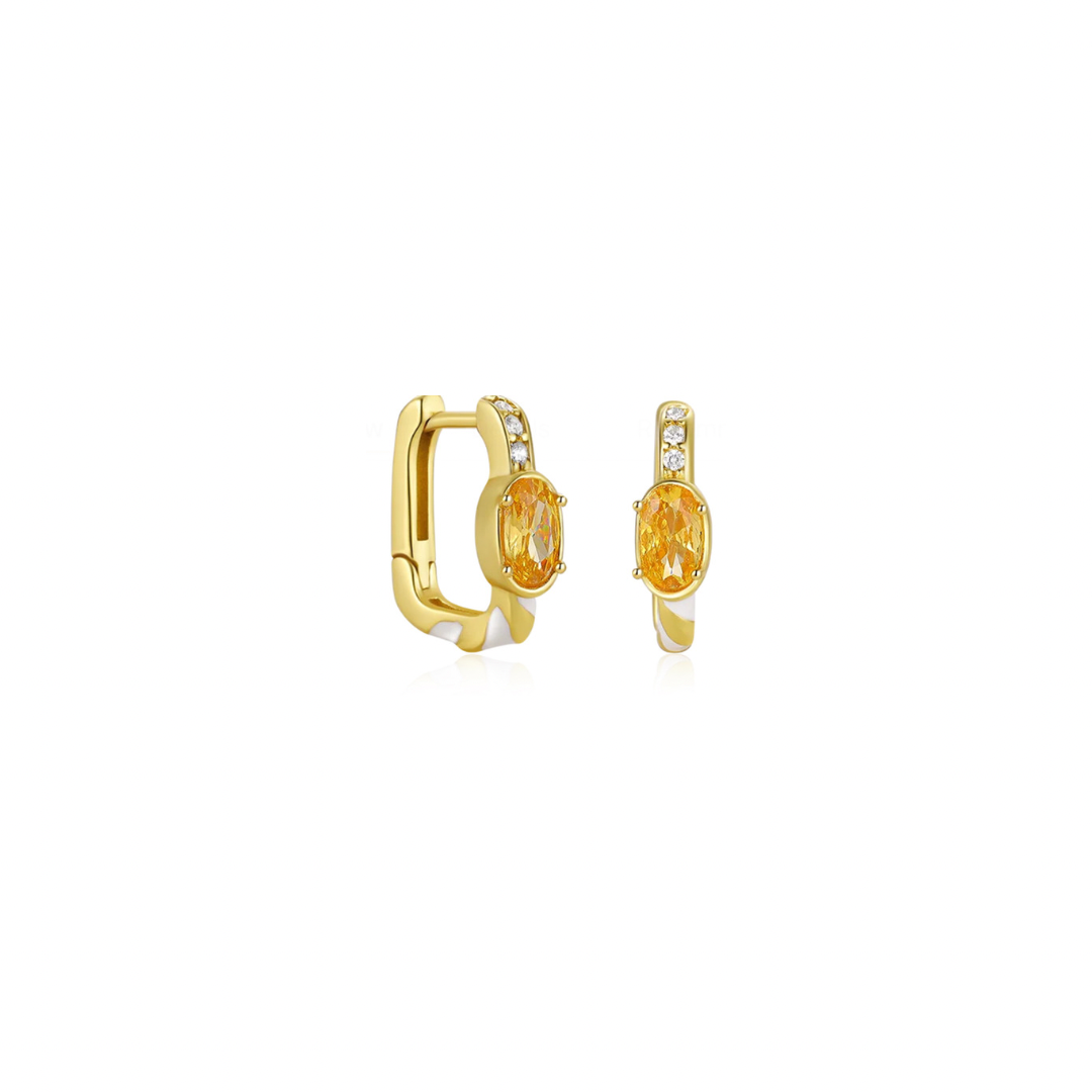 Elevate your style with our ENAMEL CARAMEL YELLOW HOOPS. These trendy piercing feature a luscious enamel caramel yellow color, adding a touch of sophistication to your look. Don't just follow trends, set them with our exclusive hoops.


Material: .925 Sterling Silver + 14K gold plated
Measurements: .50 x .45 in diameter 
