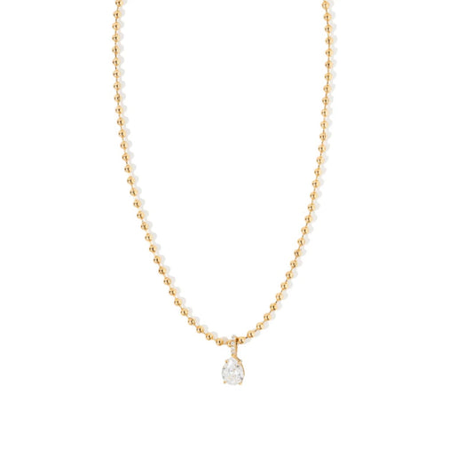 Charlotte Teardrop Ball Chain Necklace
