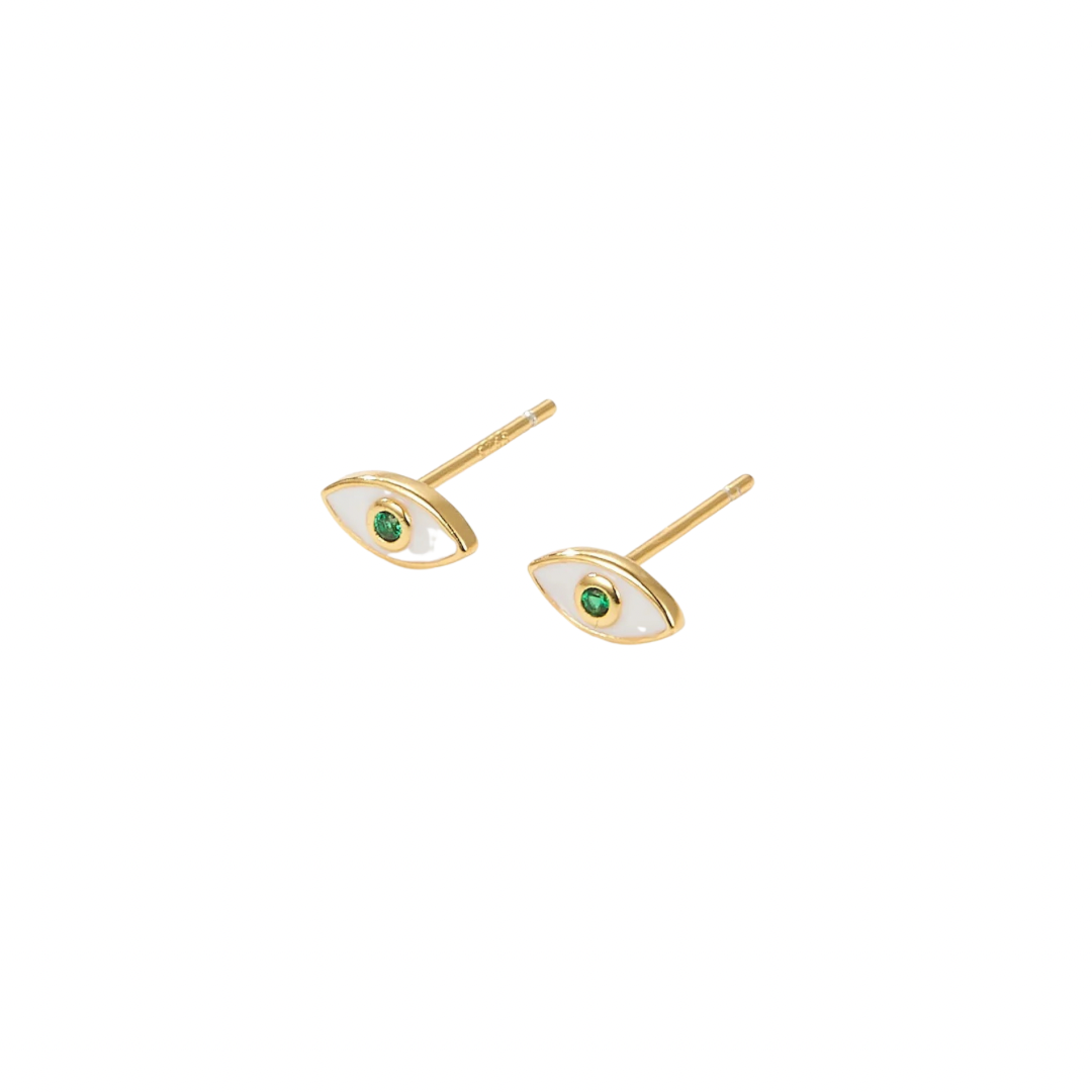 Protect yourself from negative energy and bring some edge to your look with our ENAMEL EVIL EYE WHITE STUDS!

These stylish studs are not only trendy, but they also serve as a powerful symbol of protection. 
Add some attitude to your style and keep the bad vibes away with these eye-catching earrings.


Material: 925 Sterling Silver + gold plated 18K

Measurements: .25 in x .15 in