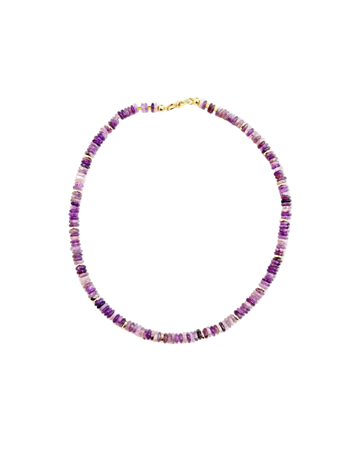 Portofino amethyst beaded necklace with genuine gemstones