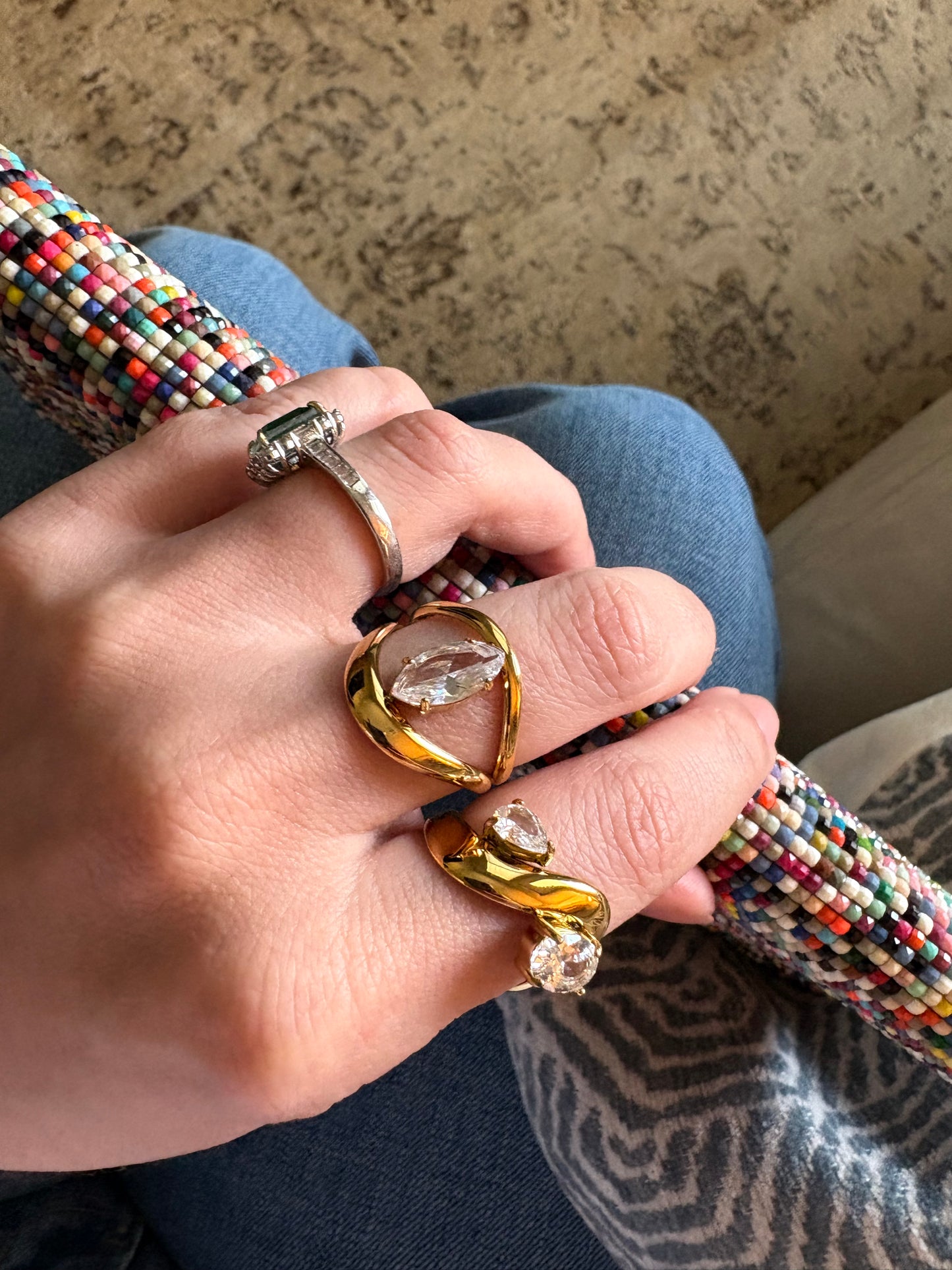 Aurelia Two-Stone Wave Ring